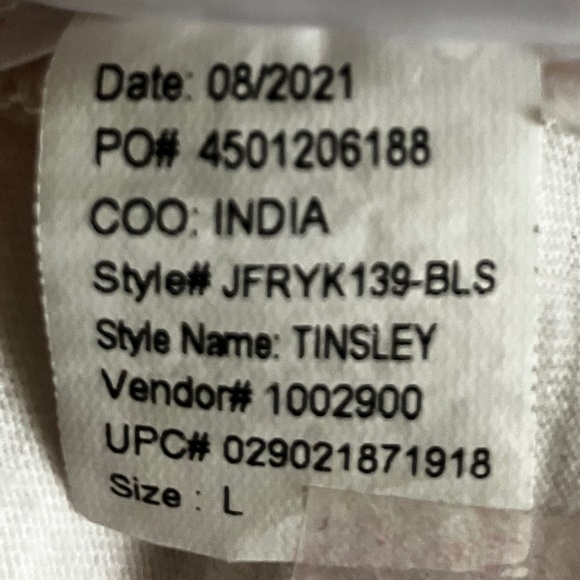 Frayed Jeans Women's Lace-up Front Tie Dye Short Sleeve Crew Neck Top - Size L - Picture 5 of 7